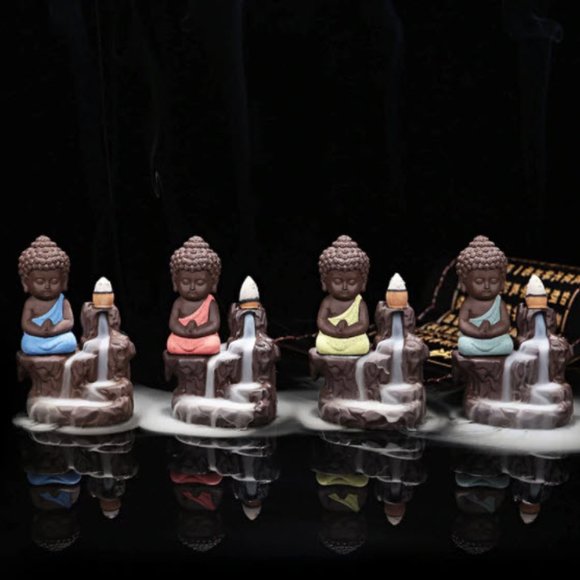 ONLY 1 LEFT! Little Buddha Monk Incense Burner - Picture 2 of 8